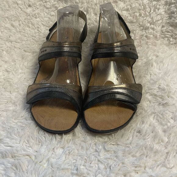 Romika Fidschi-5 metallic Silver,Bronze &Black sling back straps sandalsEUR SZ41 - Picture 1 of 9